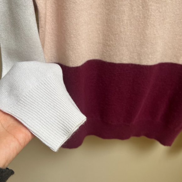 Madeleine Thompson Colorblock 100% Cashmere Crewneck Sweater - Picture 3 of 9